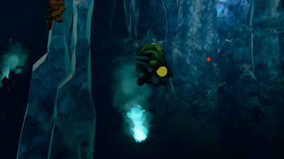 Spitballers can occasionally appear to spawn in the air. What actually happens here is post-generation of terrain and enemies, the terrain is destroyed by being detached, leaving the spitballer floating, as seen in this screenshot.